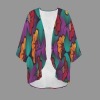 Women's Tropical Print Kimono Chiffon Cover Up Custom Personalized Women's Kimono Chiffon Cover Up