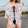 Women's Floral Print Kimono Chiffon Cover Up Custom Personalized Women's Kimono Chiffon Cover Up