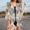 Women's Tropical Print Kimono Chiffon Cover Up Custom Personalized Women's Kimono Chiffon Cover Up