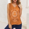 Women's Abstract Sun Moon V-Neck Sleeveless Tank Tops Custom Individualized Women's V-Neck Sleeveless Tank Tops