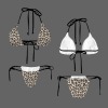 Women's Leopard Print Halter String Bikini Set Custom Individualized Women's Halter String Bikini Set