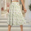 Women's Daisy Print Elastic Waist Pocket Maxi Skirt Custom Personalized Women's Elastic Waist Pocket Maxi Skirt