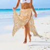 Women's Tropical Print Knotted Long Swimwear Cover up Custom Personalized Women's Long Knot Side Cover Up