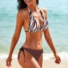 Women's Zebra Print Halterneck String Bikini Set Custom Specialized Halterneck String Bikini Set
