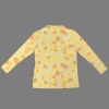 Women's Orange Print Lapel Half Zip Long Sleeve T-Shirt Custom Personalized Women's Lapel Half Zip Long Sleeve T-Shirt