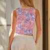 Women's Tropical Print Round Neck Crop Tank Tops Custom Individualized Women's Round Neck Crop Tank Tops