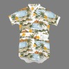 Women's Tropical Print Side Pocket Lapel Button Shirt Dress Custom Personalized Side Pocket Lapel Button Shirt Dress