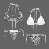 Women's Leopard Print Halter String Bikini Set Custom Individualized Women's Halter String Bikini Set