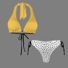 Women's Polka Dot Halterneck String Bikini Set Custom Specialized Halterneck String Bikini Set