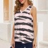 Women's Striped V-Neck Sleeveless Tank Tops Custom Individualized Women's V-Neck Sleeveless Tank Tops