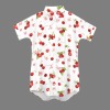 Women's Cherry Print Side Pocket Lapel Button Shirt Dress Custom Personalized Side Pocket Lapel Button Shirt Dress