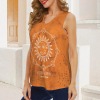 Women's Abstract Sun Moon V-Neck Sleeveless Tank Tops Custom Individualized Women's V-Neck Sleeveless Tank Tops