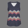 Women's Zigzag Lines V-Neck Sleeveless Tank Tops Custom Individualized Women's V-Neck Sleeveless Tank Tops