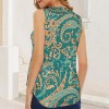 Women's Paisley V-Neck Sleeveless Tank Tops Custom Individualized Women's V-Neck Sleeveless Tank Tops