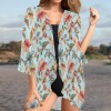Women's Floral Print Kimono Chiffon Cover Up Custom Personalized Women's Kimono Chiffon Cover Up