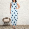 Women's Butterfly Print Round Neck Sundress Pocket Maxi Dress Custom Specialized Round Neck Sundress Pocket Maxi Dress