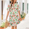 Women's Floral Print Side Pocket Lapel Button Shirt Dress Custom Personalized Side Pocket Lapel Button Shirt Dress