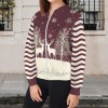 Women's Christmas Theme Casual Long Sleeve Zip-Up Bomber Jacket Custom Personalized Casual Long Sleeve Zip-Up Bomber Jacket