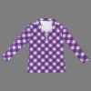 Women's Plaid Lapel Half Zip Long Sleeve T-Shirt Custom Personalized Women's Lapel Half Zip Long Sleeve T-Shirt
