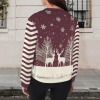 Women's Christmas Theme Casual Long Sleeve Zip-Up Bomber Jacket Custom Personalized Casual Long Sleeve Zip-Up Bomber Jacket