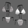 Women's Leopard Print Halter String Bikini Set Custom Individualized Women's Halter String Bikini Set