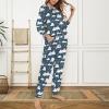 Women's Cartoon Cat Leg Binding Pocket Long Pajama Sets Custom Individualized Women's Leg Binding Pocket Long Pajama Sets