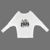 Women's New Year Theme Casual Long Batwing Sleeve Off Shoulder Sweater Custom Personalized Casual Long Batwing Sleeve Off Shoulder Sweater