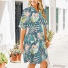 Women's Tropical Print Side Pocket Lapel Button Shirt Dress Custom Personalized Side Pocket Lapel Button Shirt Dress