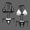 Women's Milk Cow Print Halter String Bikini Set Custom Individualized Women's Halter String Bikini Set