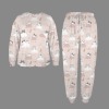 Women's Cartoon Cat Leg Binding Pocket Long Pajama Sets Custom Individualized Women's Leg Binding Pocket Long Pajama Sets