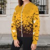Women's Halloween Theme Casual Long Sleeve Zip-Up Bomber Jacket Custom Personalized Casual Long Sleeve Zip-Up Bomber Jacket