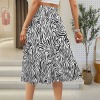 Women's Zebra Print Elastic Waist Pocket Maxi Skirt Custom Personalized Women's Elastic Waist Pocket Maxi Skirt