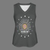 Women's Sun Star Moon V-Neck Sleeveless Tank Tops Custom Individualized Women's V-Neck Sleeveless Tank Tops