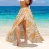 Women's Tropical Print Knotted Long Swimwear Cover up Custom Personalized Women's Long Knot Side Cover Up