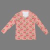 Women's Cherry Print Lapel Half Zip Long Sleeve T-Shirt Custom Personalized Women's Lapel Half Zip Long Sleeve T-Shirt