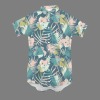 Women's Tropical Print Side Pocket Lapel Button Shirt Dress Custom Personalized Side Pocket Lapel Button Shirt Dress
