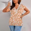 Women's Floral Print V-Neck Lace Tank Tops Custom Personalized Women's V-Neck Lace Tank Tops