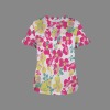 Women's Floral Print Round Neck Ruffle Sleeve T-Shirts Custom Specialized Women's Round Neck Ruffle Puff Sleeve T-Shirts