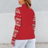 Women's Christmas Theme Turtleneck Slim Long Sleeve T-Shirt Custom Personalized Women's Turtleneck Slim Long Sleeve T-Shirt