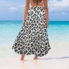 Women's Leopard Print Knotted Long Swimwear Cover up Custom Personalized Women's Long Knot Side Cover Up