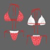 Women's Leopard Print Halter String Bikini Set Custom Individualized Women's Halter String Bikini Set