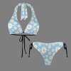 Women's Floral Print Halterneck String Bikini Set Custom Specialized Halterneck String Bikini Set