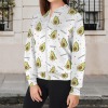 Women's Avocado Print Casual Long Sleeve Zip-Up Bomber Jacket Custom Personalized Casual Long Sleeve Zip-Up Bomber Jacket
