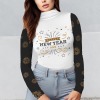 Women's New Year Turtleneck Slim Long Sleeve T-Shirt Custom Personalized Women's Turtleneck Slim Long Sleeve T-Shirt