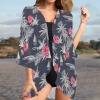 Women's Tropical Print Kimono Chiffon Cover Up Custom Personalized Women's Kimono Chiffon Cover Up