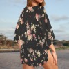 Women's Floral Print Kimono Chiffon Cover Up Custom Personalized Women's Kimono Chiffon Cover Up