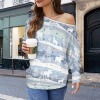 Women's Winter Theme Casual Long Batwing Sleeve Off Shoulder Sweater Custom Personalized Casual Long Batwing Sleeve Off Shoulder Sweater