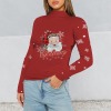 Women's Christmas Theme Turtleneck Slim Long Sleeve T-Shirt Custom Personalized Women's Turtleneck Slim Long Sleeve T-Shirt
