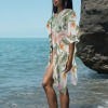 Women's Tropical Print Long Cover Up Custom Specialized Women's Long Cover Up