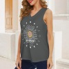 Women's Sun Star Moon V-Neck Sleeveless Tank Tops Custom Individualized Women's V-Neck Sleeveless Tank Tops